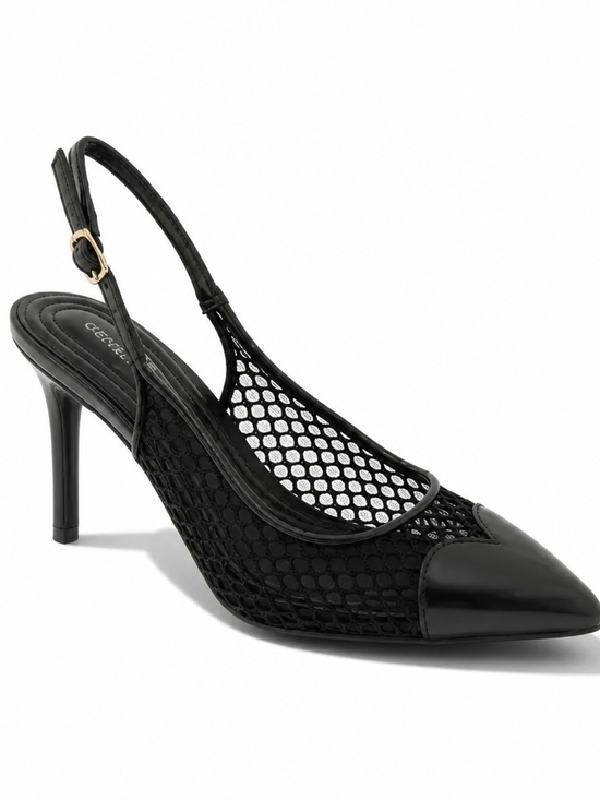 BCBG Shoes - Black Mesh Pointed-Toe Slingback Pump